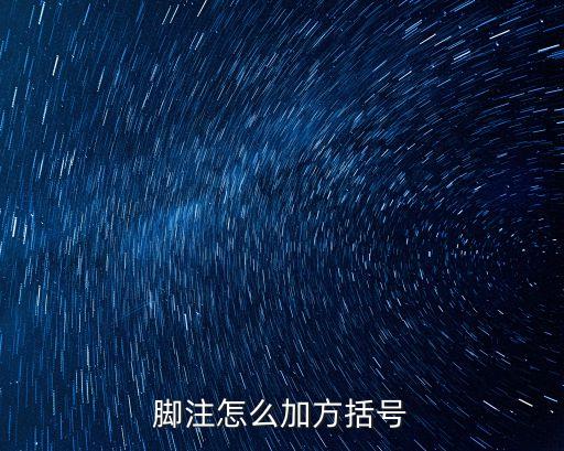 腳注怎么加方括號