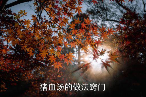 豬血湯的做法，豬血湯的做法竅門