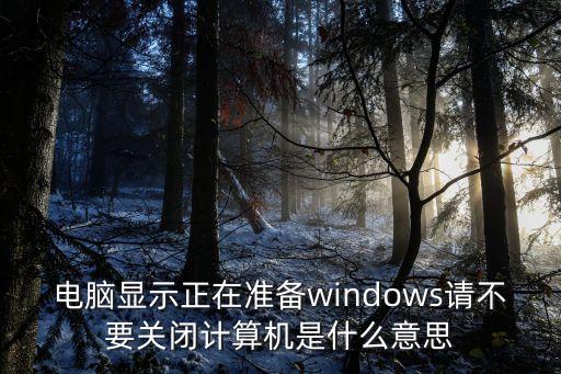 正在準(zhǔn)備windows請勿關(guān)閉計算機，電腦顯示正在準(zhǔn)備windows請不要關(guān)閉計算機是什么意思