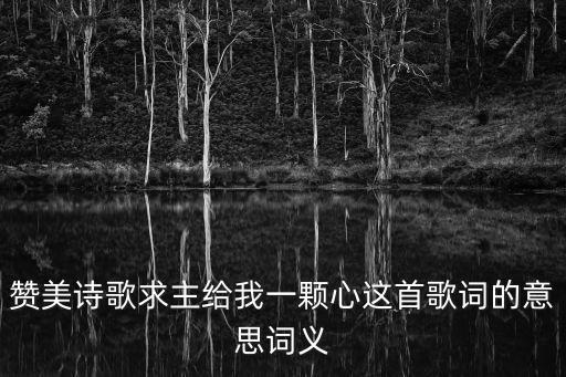贊美詩歌求主給我一顆心這首歌詞的意思詞義