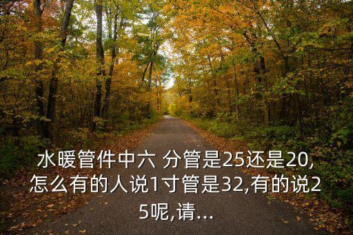 水暖管件中六 分管是25還是20,怎么有的人說1寸管是32,有的說25呢,請...