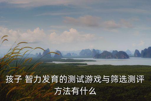 孩子 智力發(fā)育的測試游戲與篩選測評(píng)方法有什么