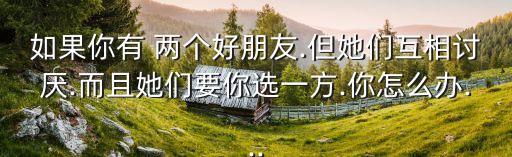 如果你有 兩個好朋友.但她們互相討厭.而且她們要你選一方.你怎么辦...