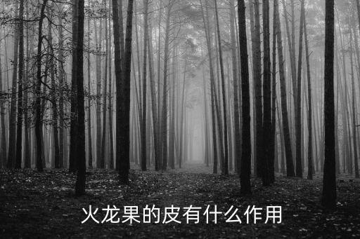  火龍果的皮有什么作用