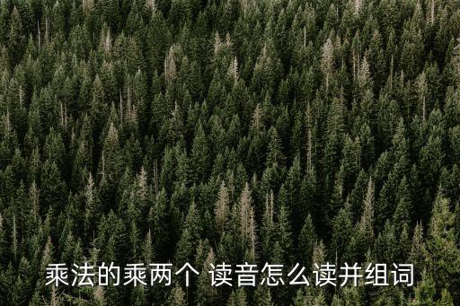 乘的讀音,乘法是一個多音字