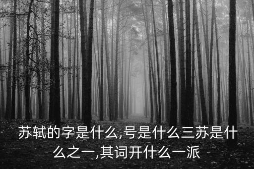 蘇軾是什么之一,蘇軾一所不羈學校開宋辛派詞人先河