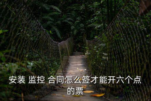 安裝 監(jiān)控 合同怎么簽才能開六個點的票