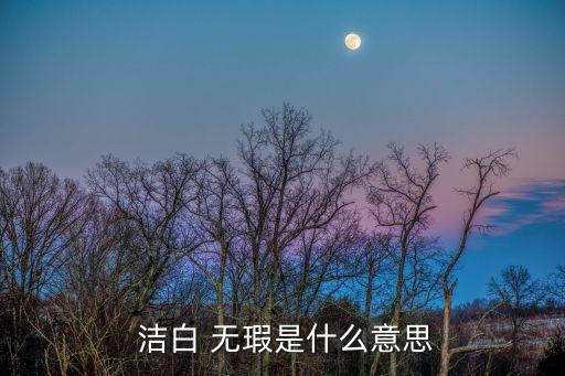 潔白無瑕的意思,無瑕指白色無斑點或瑕疵玉石象征純潔無瑕