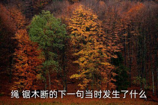 繩 鋸木斷的下一句當(dāng)時發(fā)生了什么