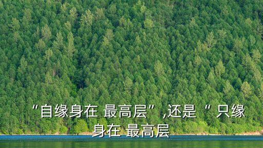“自緣身在 最高層”,還是“ 只緣身在 最高層
