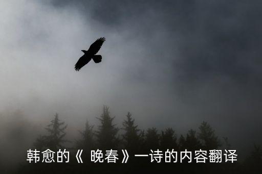 晚春韓愈,晚春"包含兩句詩