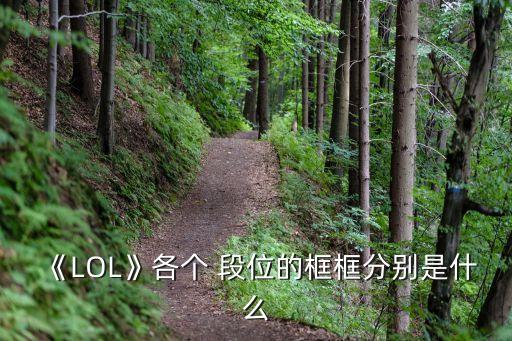 《LOL》各個(gè) 段位的框框分別是什么