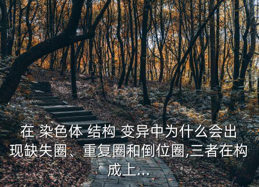 在 染色體 結構 變異中為什么會出現缺失圈、重復圈和倒位圈,三者在構成上...