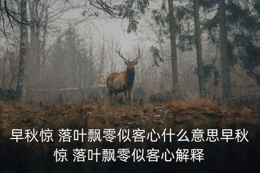 早秋驚 落葉飄零似客心什么意思早秋驚 落葉飄零似客心解釋