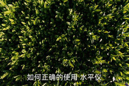 如何正確的使用 水平儀