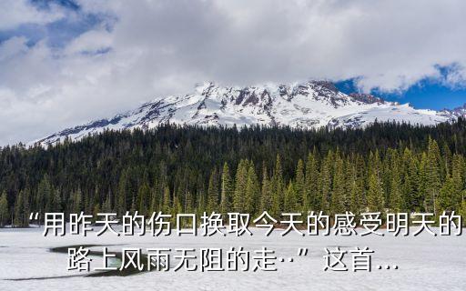 “用昨天的傷口換取今天的感受明天的路上風雨無阻的走··”這首...