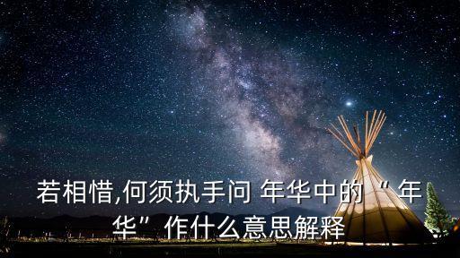 若相惜,何須執(zhí)手問(wèn) 年華中的“ 年華”作什么意思解釋
