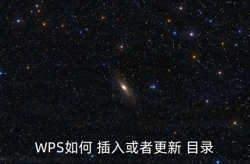 WPS如何 插入或者更新 目錄