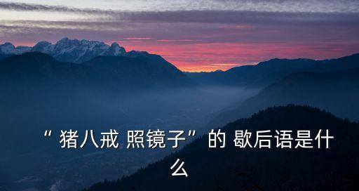 “ 豬八戒 照鏡子”的 歇后語是什么