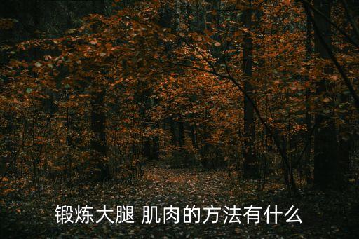 鍛煉大腿 肌肉的方法有什么