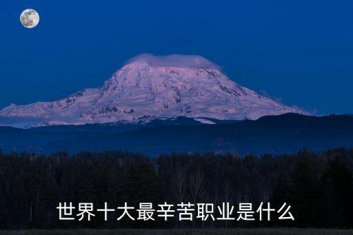 世界十大最辛苦職業是什么