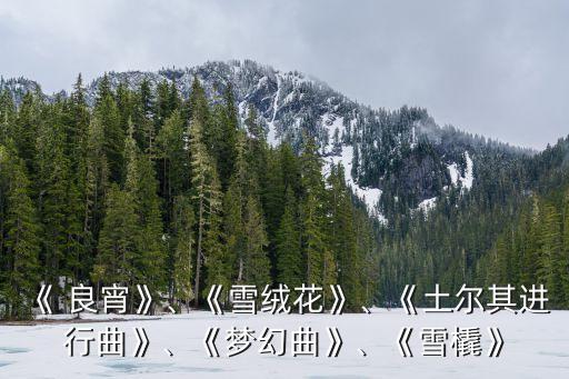《 良宵》、《雪絨花》、《土爾其進(jìn)行曲》、《夢幻曲》、《雪橇》