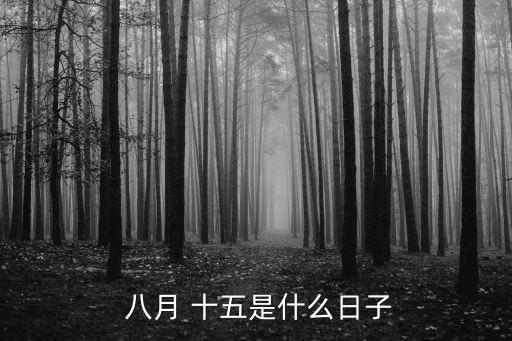  八月 十五是什么日子