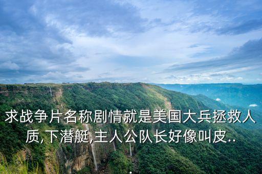 求戰(zhàn)爭片名稱劇情就是美國大兵拯救人質,下潛艇,主人公隊長好像叫皮...