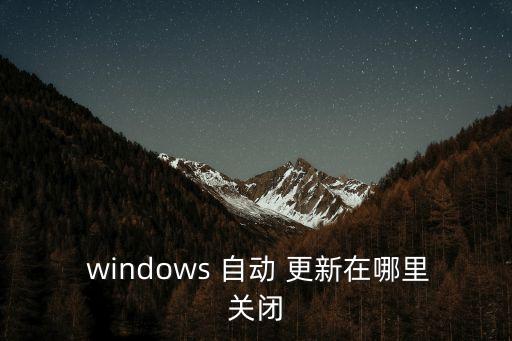  windows 自動 更新在哪里關閉