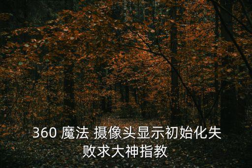  360 魔法 攝像頭顯示初始化失敗求大神指教
