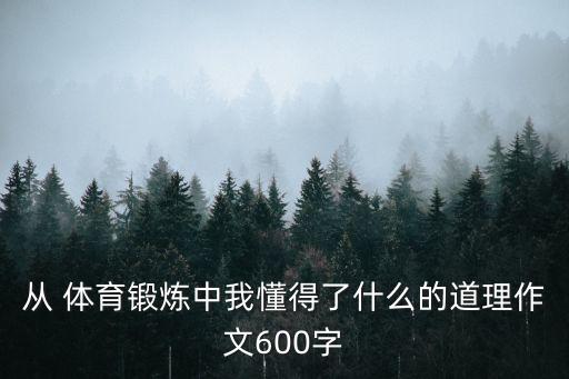 從 體育鍛煉中我懂得了什么的道理作文600字