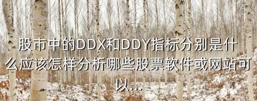 股市中的DDX和DDY指標分別是什么應該怎樣分析哪些股票軟件或網站可以...