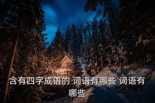 含有四字成語的 詞語有哪些 詞語有哪些