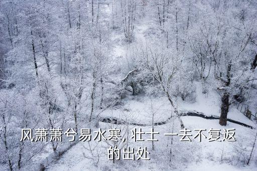 壯士一去,原文如下:風蕭蕭水冷壯士一去不復返