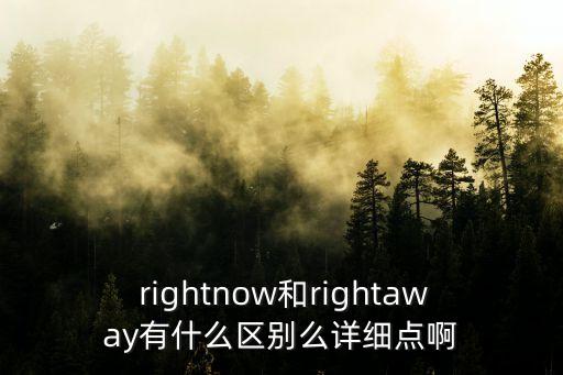 rightnow,rightnow和rightaway有何不同?