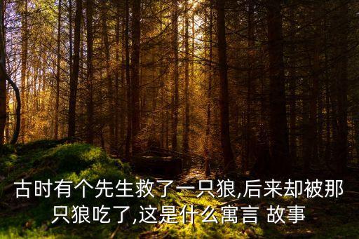 古時有個先生救了一只狼,后來卻被那只狼吃了,這是什么寓言 故事