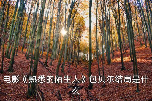 電影《熟悉的陌生人》包貝爾結(jié)局是什么