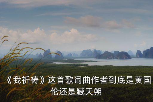 《我祈禱》這首歌詞曲作者到底是黃國倫還是臧天朔