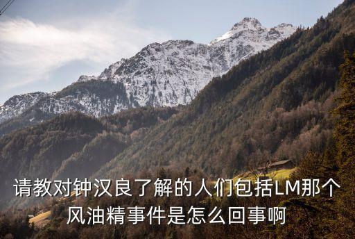 請教對鐘漢良了解的人們包括LM那個風油精事件是怎么回事啊