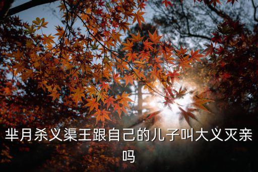 羋月殺義渠王跟自己的兒子叫大義滅親嗎