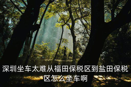 深圳坐車太難從福田保稅區到鹽田保稅區怎么坐車啊