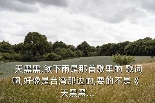  天黑黑,欲下雨是那首歌里的 歌詞啊,好像是臺灣那邊的,要的不是《 天黑黑...