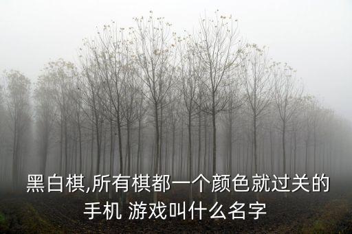  黑白棋,所有棋都一個顏色就過關的手機 游戲叫什么名字