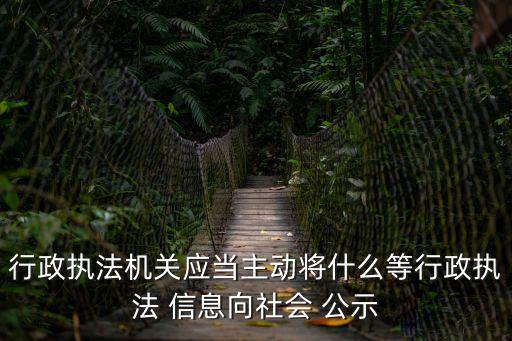 行政執(zhí)法機關應當主動將什么等行政執(zhí)法 信息向社會 公示