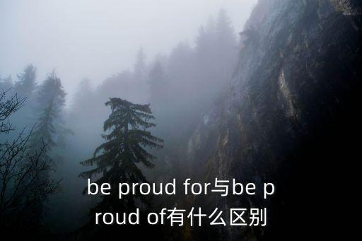 be proud for與be proud of有什么區別