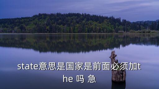state意思是國家是前面必須加the 嗎 急