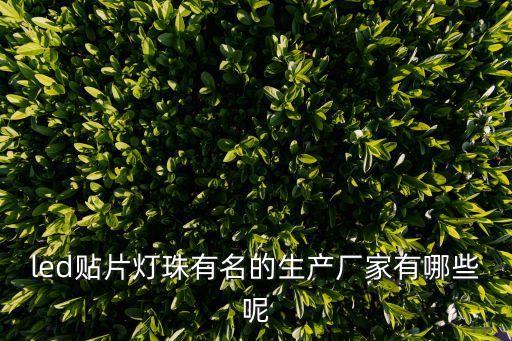 led貼片燈珠有名的生產廠家有哪些呢