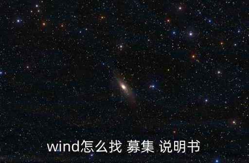 wind怎么找 募集 說明書