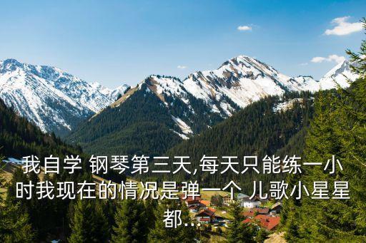 我自學 鋼琴第三天,每天只能練一小時我現在的情況是彈一個 兒歌小星星都...