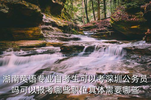 湖南英語專業自考生可以考深圳公務員嗎可以報考哪些職位具體需要哪些